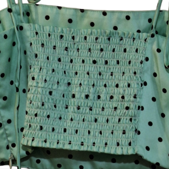 Zara Mint green and black polka dot crop top - Picture 6 of 9